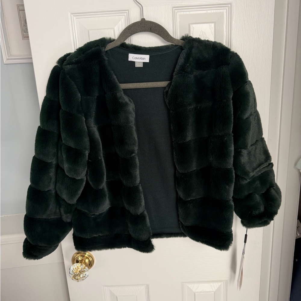 Calvin Klein Women's Teddy Jacket - Dark Green